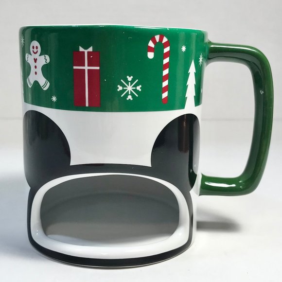 Disney Mickey Mouse Christmas Hot Chocolate Fondue Mug Cup Ears Ceramic Holiday - Picture 2 of 10